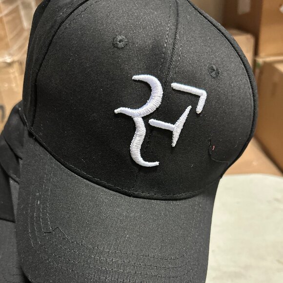 Roger Federer RF Dad Baseball Cap Unisex's - Black - Picture 2 of 5